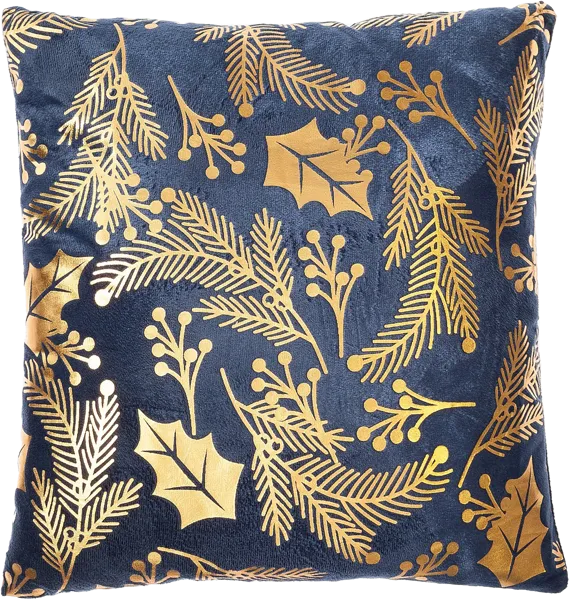 Изображение Чехол 42см на подушку Этель золотые ветки синий Этель м/у, 1 шт