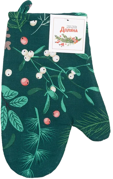 Изображение Прихватка 20*27см для горячего Доляна нидлс зеленая варежка ИП Симановский Е.А. , 1 шт