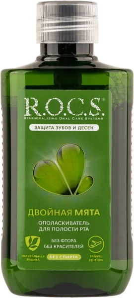 Изображение Ополаскиватель для рта Рокс двойная мята ЕвроКосМед п/у, 75 мл