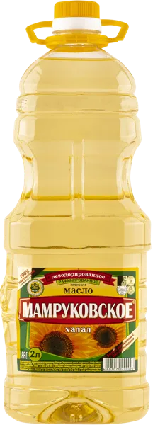 Изображение Масло подсолнечное Мамруковское раф премиум сорт Мамруко п/б, 2 л