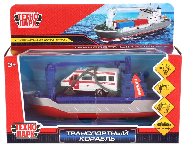Изображение Игрушка 17 см свет звук Технопарк транспортный корабль Шанту Сити к/у, 1 шт