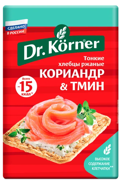 Изображение Хлебцы ржаные Др. Кёрнер с кориандром и тмином Хлебпром м/у, 100 г