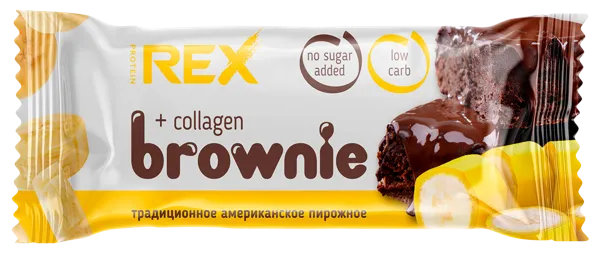 Изображение Пирожное протеиновое Протеин Рекс брауни банановое Роял Кейк м/у, 50 г