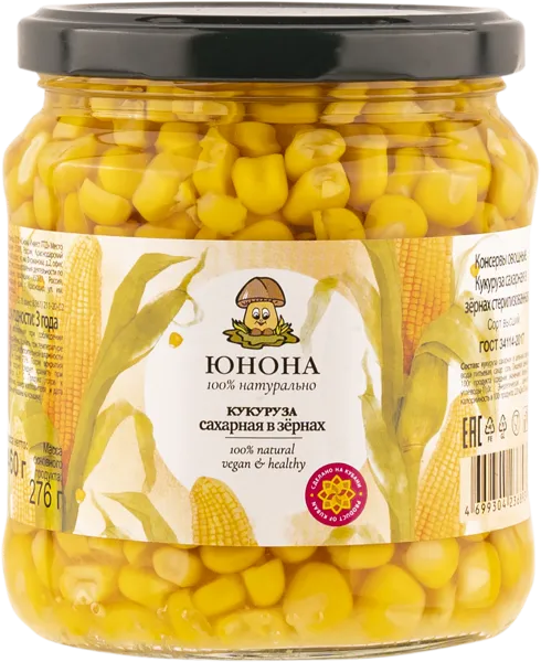 Изображение Кукуруза Юнона сахарная Юнона Инвест с/б, 460 г