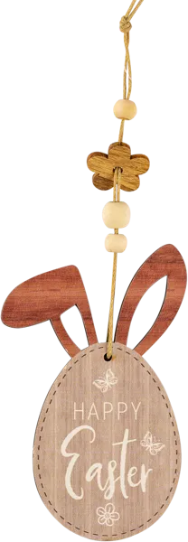 Изображение Подвеска 6*10см дерево Игл Гифтс яйцо с розовыми ушками Игл Гифтс , 1 шт