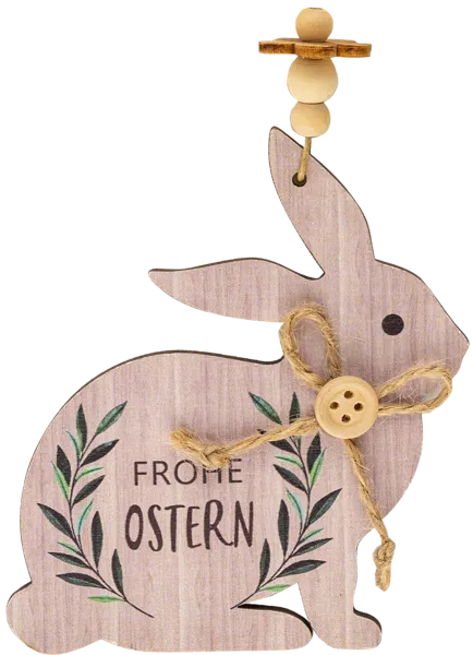 Изображение Подвеска 10*9см дерево Игл Гифтс кролик серый Игл Гифтс , 1 шт