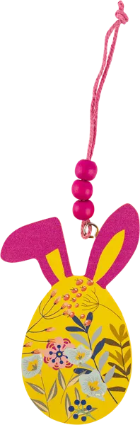 Изображение Подвеска 6*12,4см дерево Игл Гифтс яйцо-кролик розовое Игл Гифтс , 1 шт