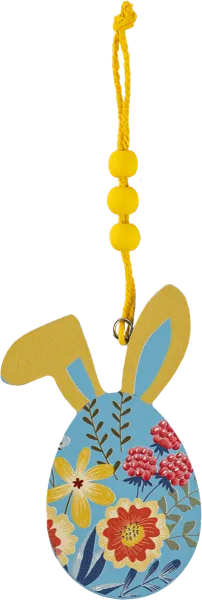 Изображение Подвеска 6*12,4см дерево Игл Гифтс яйцо-кролик желтое Игл Гифтс , 1 шт