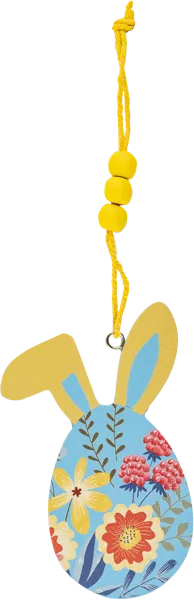 Изображение Подвеска 6*12,4см дерево Игл Гифтс яйцо-кролик голубое Игл Гифтс , 1 шт