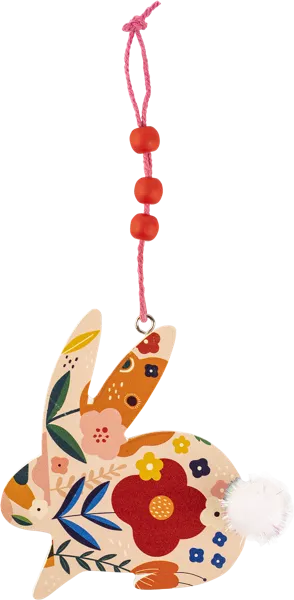 Изображение Подвеска 10*13см дерево Игл Гифтс кролик нежно-розовый Игл Гифтс , 1 шт