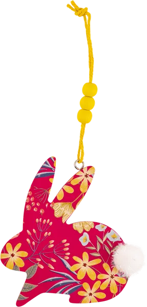 Изображение Подвеска 10*13см дерево Игл Гифтс кролик фуксия Игл Гифтс , 1 шт