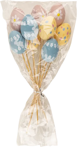 Изображение Яйцо 6см пасхальное Игл Гифтс 3 цвета на палочке Игл Гифтс м/у, 9 шт