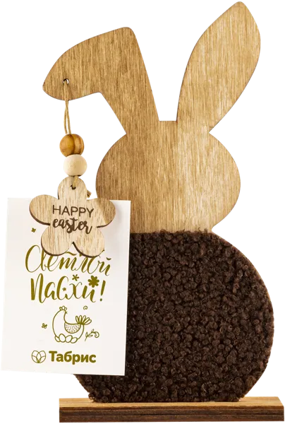 Изображение Фигурка 9*16,5см дерево Игл Гифтс кролик с цветком коричнев Игл Гифтс , 1 шт