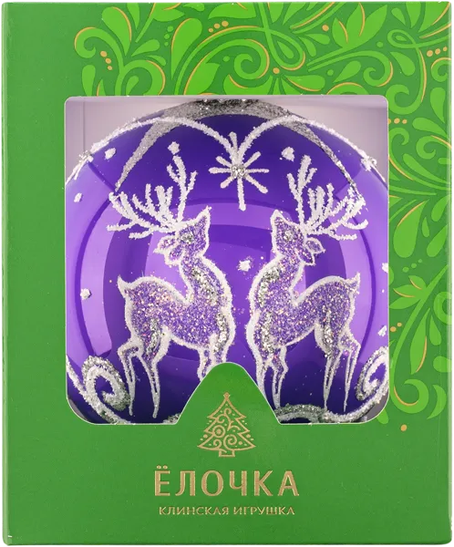 Изображение Шар 5 Олени стекло Ёлочка с2168 Клинская игрушка к/у, 1 шт