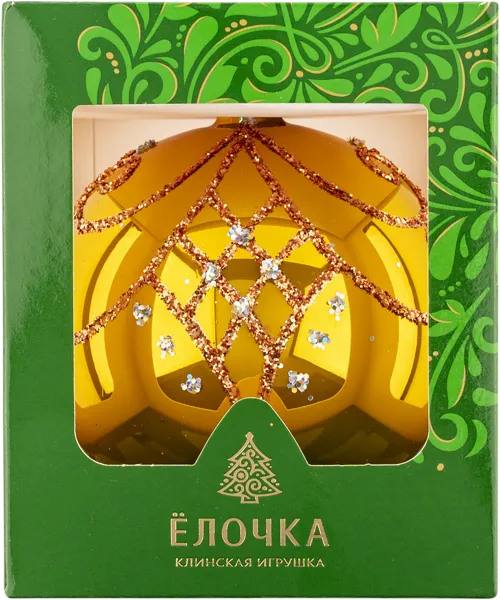 Изображение Шар 5 Версаль стекло Ёлочка с1825 Клинская игрушка к/у, 1 шт