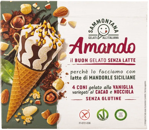 Изображение Десерт замороженный Амандо Кони миндальное молоко шоколад Саммонтана п/у, 300 г