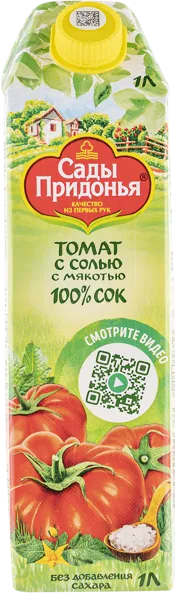 Изображение Сок с солью с мякотью Сады придонья томат Сады Придонья карт/уп, 1 л