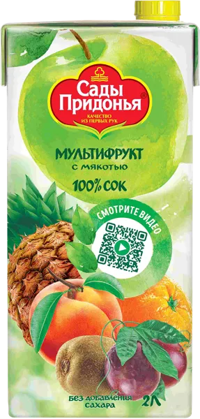 Изображение Сок с мякотью Сады придонья мультифрукт Сады Придонья карт/уп, 2 л