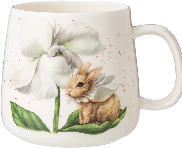 Изображение Кружка 400мл Лефард кролик белый пион Лефард к/у, 1 шт