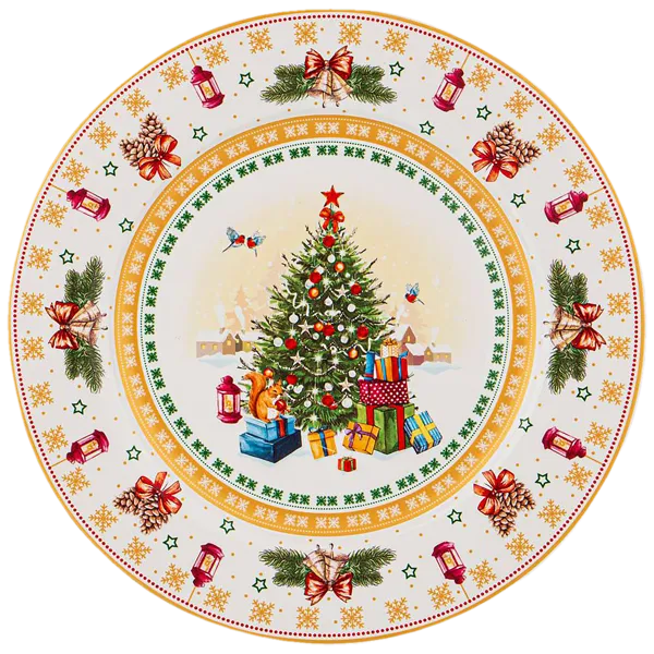 Изображение Тарелка 27см обеденная Лефард елка кремовая фарфор Лефард , 1 шт
