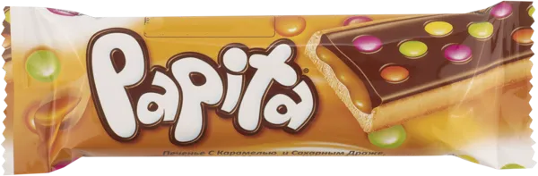 Изображение Печенье в молочном шоколаде Папита карамель драже Шолен м/у, 33 г