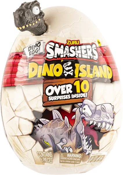 Изображение Игрушка сюрприз в яйце мини Зуру смешерс дино айлэнд 10 сюрпризов+ свет эффект Зуру п/у, 1 шт