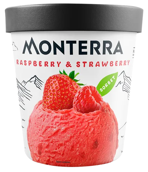 Изображение Сорбет Монтерра малина клубника Фронери Рус к/у, 306 г