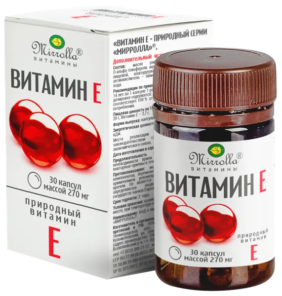 Изображение Комплекс витаминный Миролла витамин Е Миролла кор, 30 шт