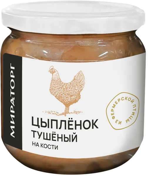 Изображение Цыпленок Мираторг тушеный Брянская МК с/б, 350 г
