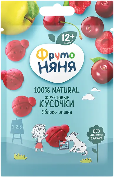 Изображение Фруктовые кусочки с 12 мес Фрутоняня яблоко вишня Прогресс м/у, 15 г