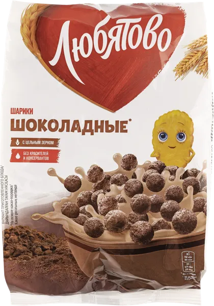 Изображение Готовый завтрак Любятово шоколадные шарики Келлогг Рус м/у, 200 г