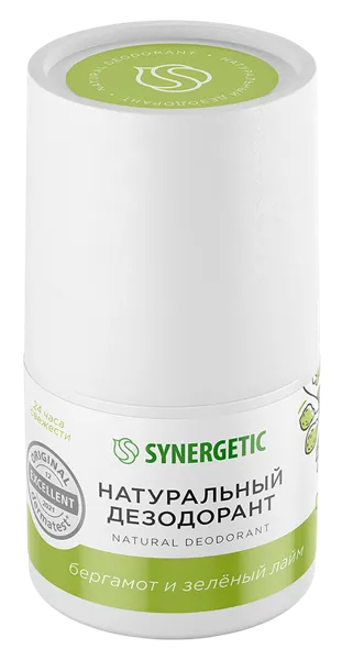 Изображение Дезодорант шар женский Синергетик БИО бергамот и зеленый лайм Синергетик к/у, 50 мл