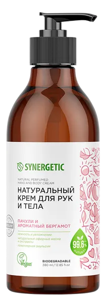 Изображение Крем питание для рук и тела Синергетик БИО пачули и бергамот Синергетик п/у, 380 мл