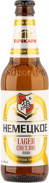Изображение Пиво светлое Лагер 4,2% Немецкое Бочкаревский ПЗ с/б, 0,44 