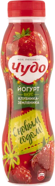 Изображение Йогурт 1,9% питьевой Чудо клубника земляника ВБД п/б, 260 мл