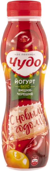 Изображение Йогурт 1,9% питьевой Чудо вишня черешня ВБД п/б, 260 мл