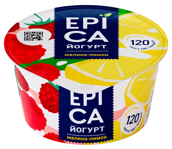 Изображение Йогурт 4,8% Эпика малина лимон Эрманн п/б, 130 г