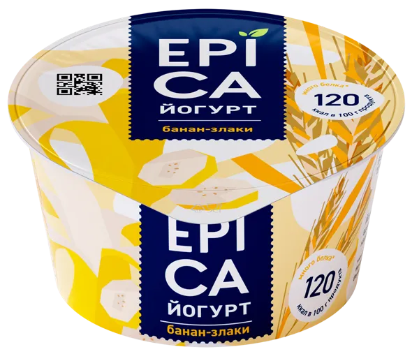 Изображение Йогурт 4,8% Эпика банан злаки Эрманн п/б, 130 г
