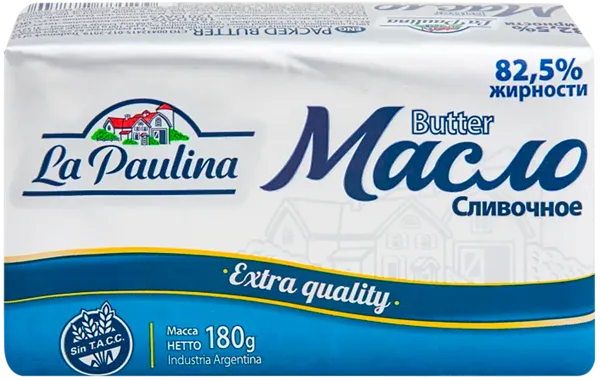 Изображение Масло 82,5% сливочное Ла Паулина Молфино м/у, 180 г