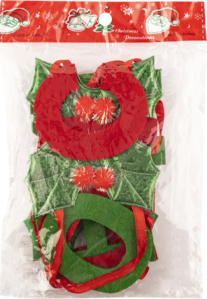 Изображение Растяжка 8*110см красная Би Хоум с новым годом Би Эйч Хоум м/у, 1 шт