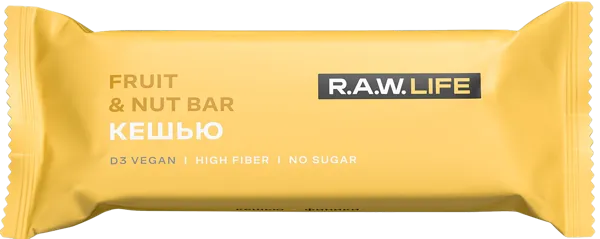 Изображение Батончик фруктово-ореховый Рав лайф кешью РоуЛайф м/у, 47 г