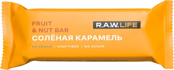 Изображение Батончик фруктово-ореховый Рав лайф соленая карамель РоуЛайф м/у, 47 г