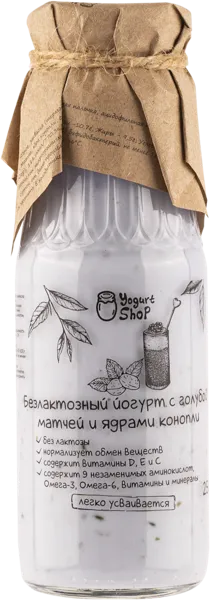 Изображение Йогурт 3,2% без лактозы Йогурт Шоп матча ядра конопли Йогурт шоп с/б, 250 мл