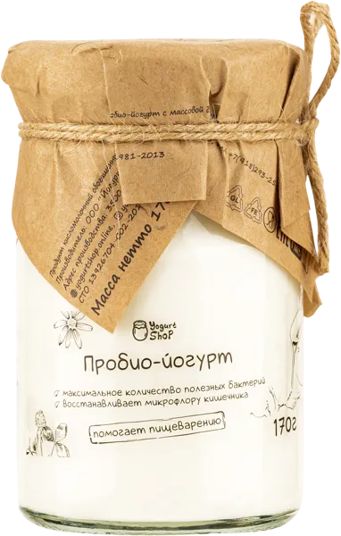 Изображение Йогурт 3,2% без сахара Йогурт Шоп пробио Йогурт шоп с/б, 170 г