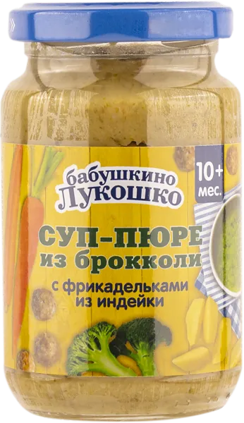 Изображение Суп-пюре с 10 мес Бабушкино Лукошко из брокколи с индейкой Фаустово ЗДП с/б, 190 г