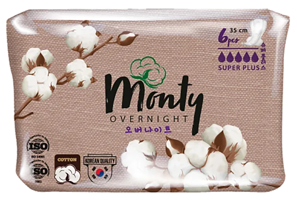 Изображение Прокладки ночные Монти ультра софт 35см Джи Ти Пэйпа м/у, 6 шт