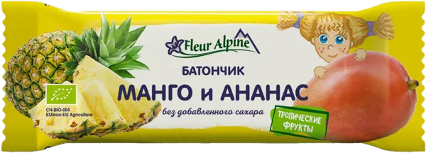 Изображение Батончик с 3-х лет Флер Альпин БИО манго ананас Фреш энд Драй м/у, 20 г