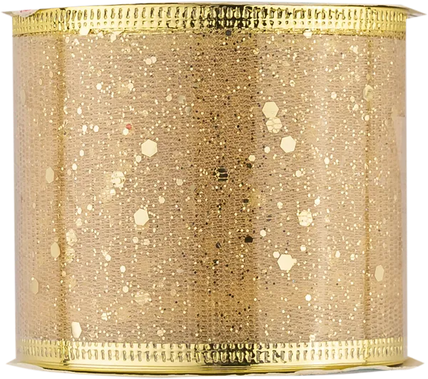 Изображение Лента 2,7м новогодняя Мэджик Тайм золотые блестки Феникс Презент , 1 шт