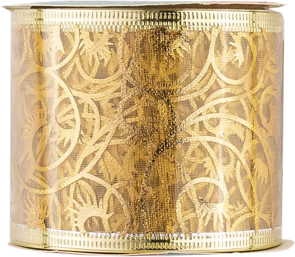 Изображение Лента 2,7м новогодняя Мэджик Тайм золотые узоры Феникс Презент , 1 шт