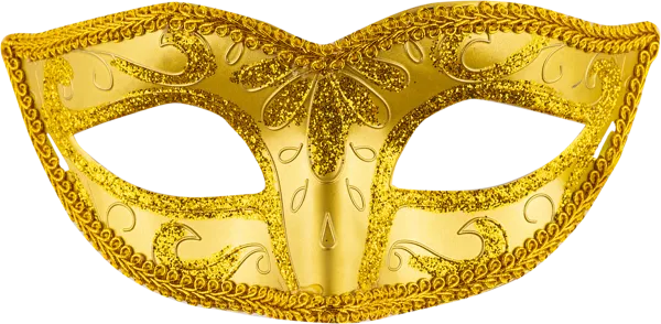 Изображение Маска карнавальная Мэджик Тайм золотая с лентой Феникс Презент , 1 шт